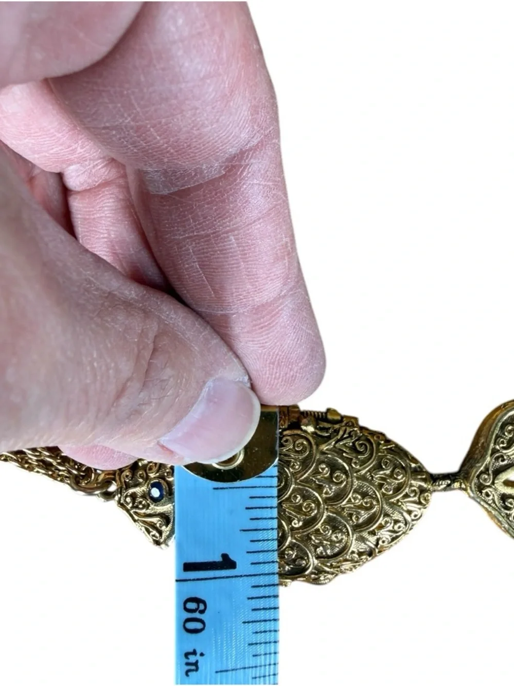 Max Factor "Hypnotique" articulated fish solid perfume locket pendant - Picture 4 of 5
